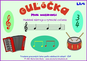 Pracovný zošit Guľôčka Malí muzikanti - Hudobné nástroje a rytmické cvičenia