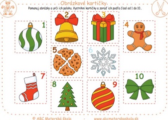 Vianočné kartičky od 1 do 10