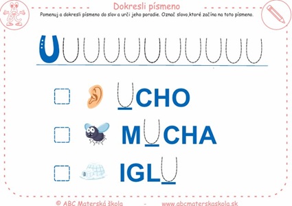 Pomenuj a dokresli písmeno