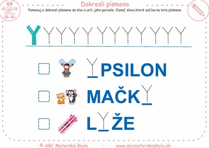 Pomenuj a dokresli písmeno