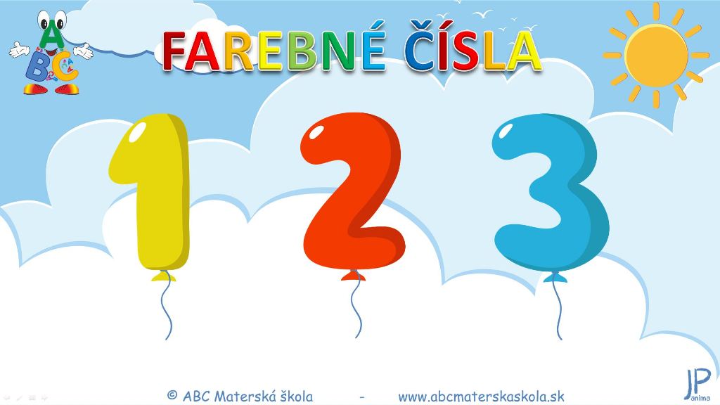 Farebné čísla 1, 2, 3