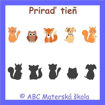 Priraď tieň