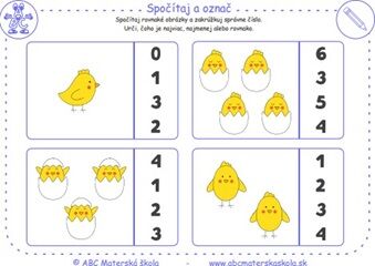 Jarná matematika - Spočítaj a označ číslo_08