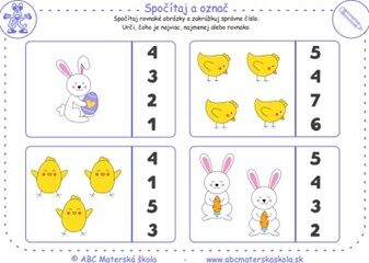 Jarná matematika - Spočítaj a označ číslo_09