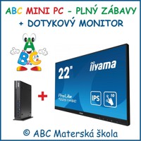 ABC MINI PC + Dotykový monitor + 247 Interaktívnych Hier + 5x DARČEK - Príprava do školy + Klávesni